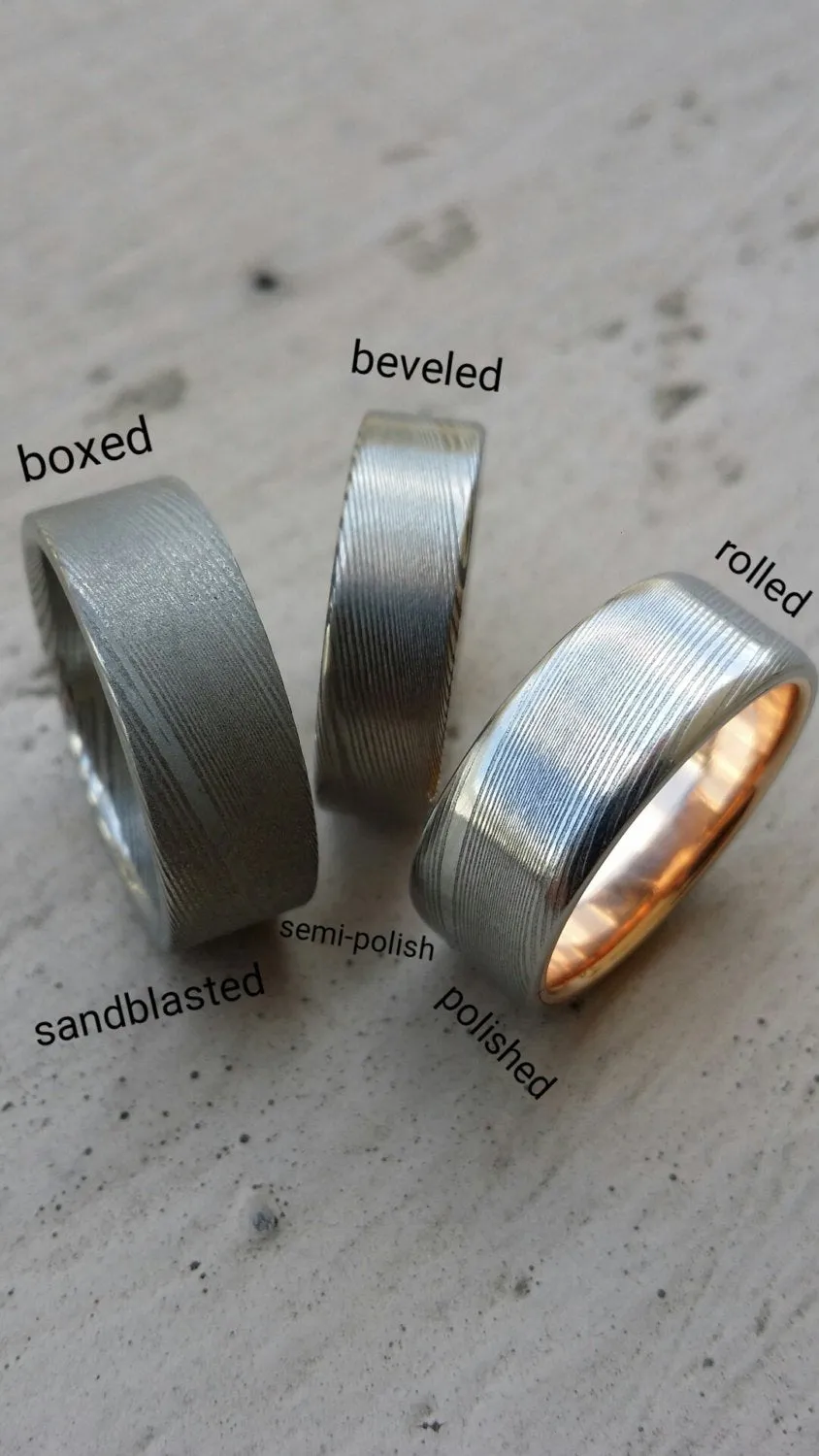 Damascus ring Stainless steel Damascus "LEAF" Customizable ring Light/ medium color etch. Damascus steel ring Damascus steel 8mm mens rings
