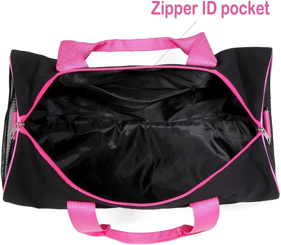 Dance Duffle Bag for Girls, Kids Toy Storage Bag,Weekend Bag,Overnight Bag,Gymnastics Bag Gift for Girls17"Lx9"Wx9"H (Colorful)