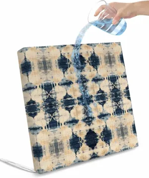 Dark Blue Boho Outdoor Cushion Chair Cover Set of 2 - Waterproof Couch Seat Covers, Vintage Shabby Chic Abstract Motifs Patio Furniture Protector Cushions Slipcovers for Sofa/RV, 22"x20"x4"