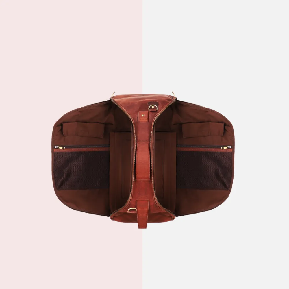 Dark Vintage Leather Duffle Bag