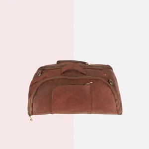 Dark Vintage Leather Duffle Bag