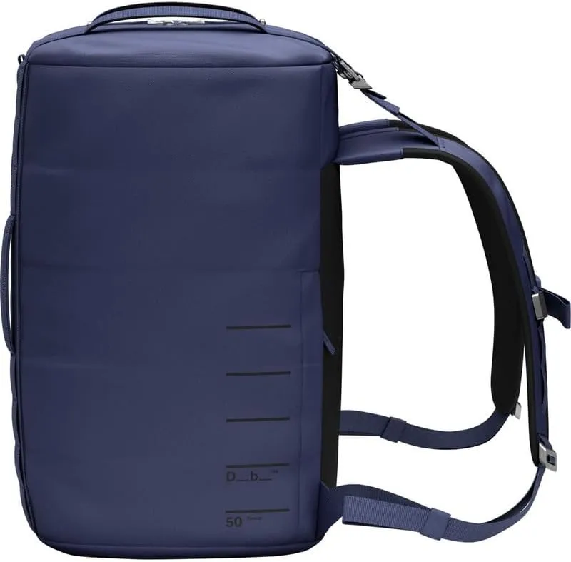 Db Journey Roamer Pro Split Duffel Bag, Travel Duffel Backpack, Convertible Weekender with Ergonomic Straps for Comfort, Carry On with Roller Bag Hook Up System, 50L - Blue Hour