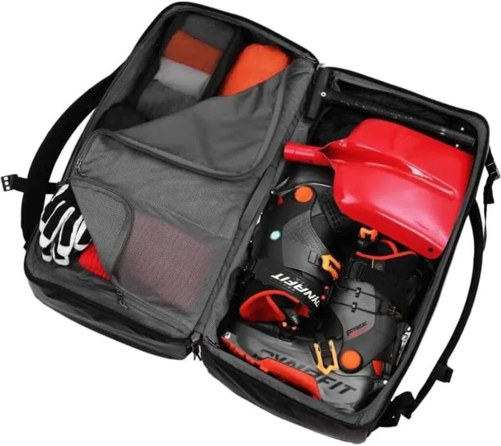 Db Journey Roamer Pro Split Duffel Bag, Travel Duffel Backpack, Convertible Weekender with Ergonomic Straps for Comfort, Carry On with Roller Bag Hook Up System, 70L - Black Out