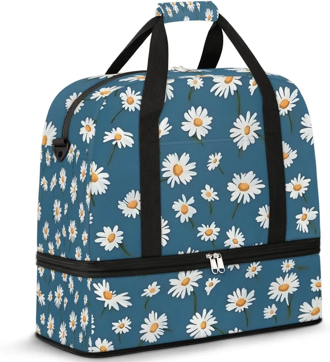 Delicate Flora Retro Pattern Travel Duffle Bag, Collapsible Travel Bag Sports Gym Bag With Shoes Compartment Weekender Bag Overnight Bag For Women Men