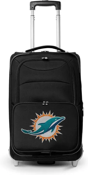 Denco Miami Dolphins 21” Rolling Carry-On Luggage- Travel with NFL Licensed Bag- Great for Airports and Trips