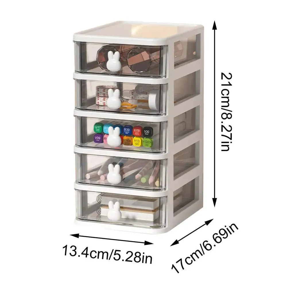 Desk Organizer Box Tabletop Cartoon Storage Organizer Cute Desk Accessories for Stationary Space Saving Box with Drawers