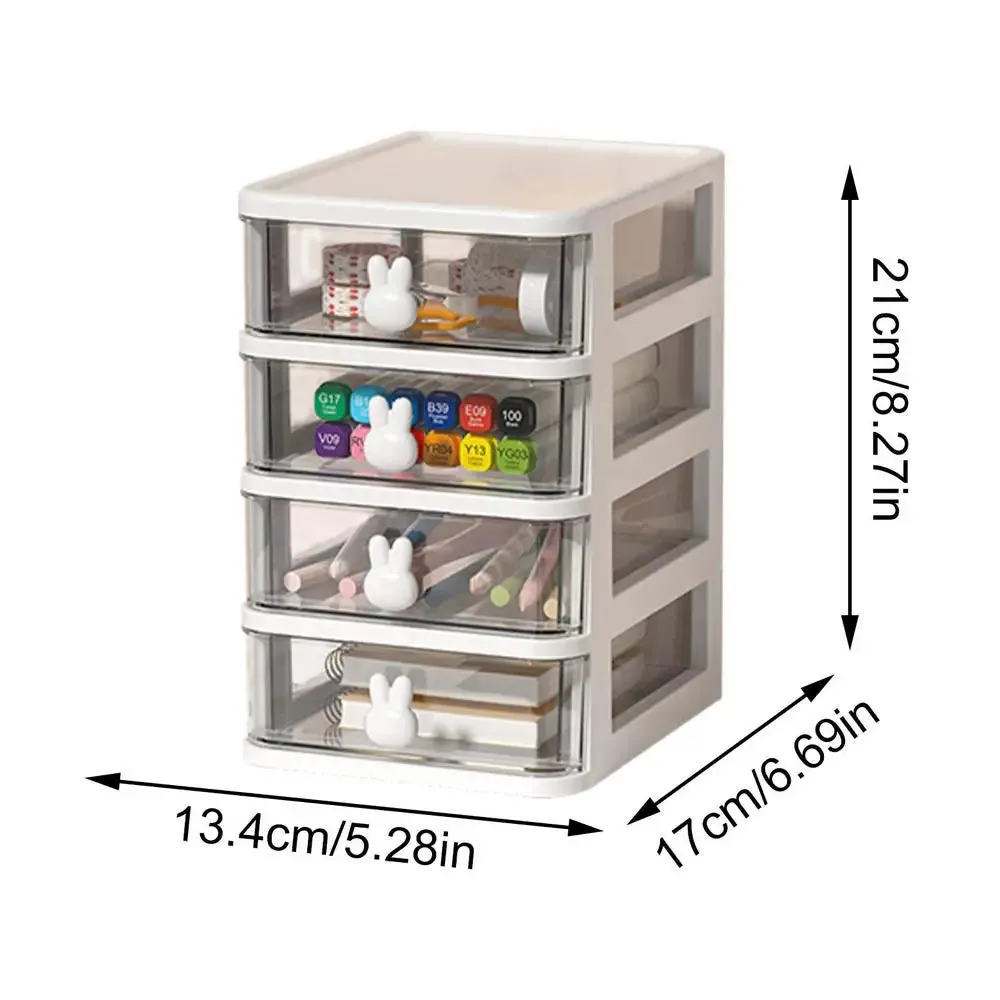 Desk Organizer Box Tabletop Cartoon Storage Organizer Cute Desk Accessories for Stationary Space Saving Box with Drawers