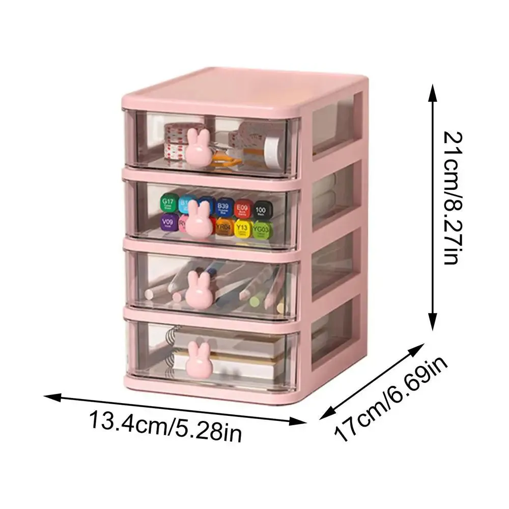Desk Organizer Box Tabletop Cartoon Storage Organizer Cute Desk Accessories for Stationary Space Saving Box with Drawers