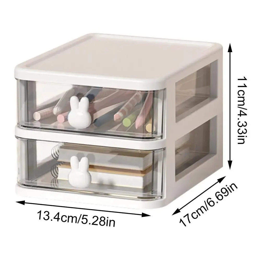Desk Organizer Box Tabletop Cartoon Storage Organizer Cute Desk Accessories for Stationary Space Saving Box with Drawers