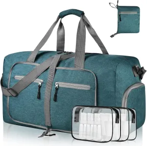 Dimayar 115L Travel Duffle Bag - Foldable Duffel Bag with Shoes Compartment - Overnight Bags Waterproof & Tear Resistant(Green)