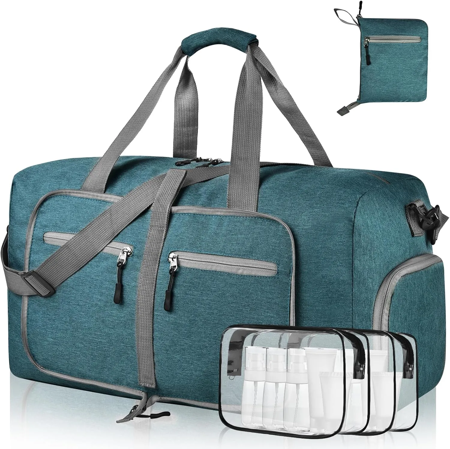 Dimayar 115L Travel Duffle Bag - Foldable Duffel Bag with Shoes Compartment - Overnight Bags Waterproof & Tear Resistant(Green)