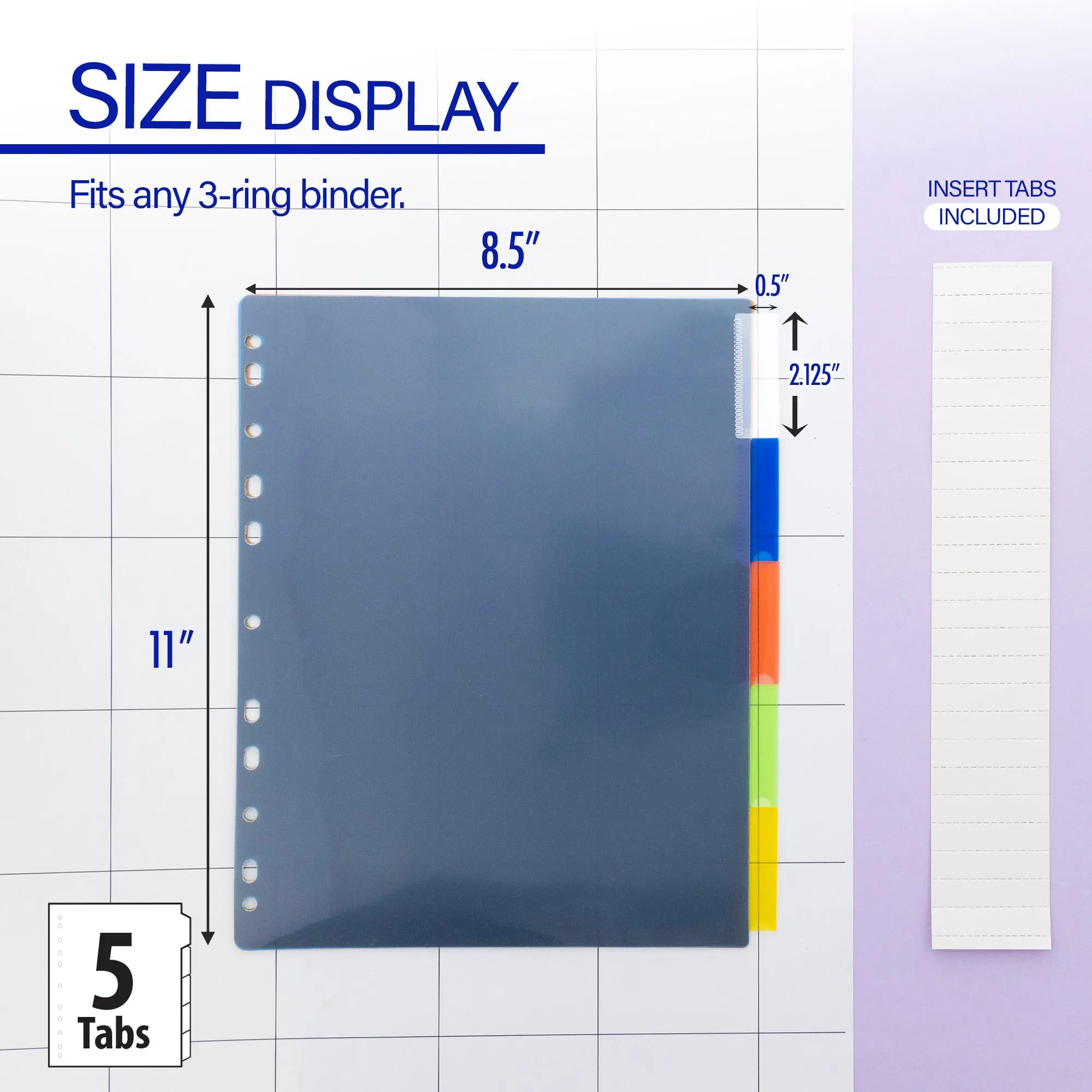 Dividers w/ 5-Insertable Color Tabs
