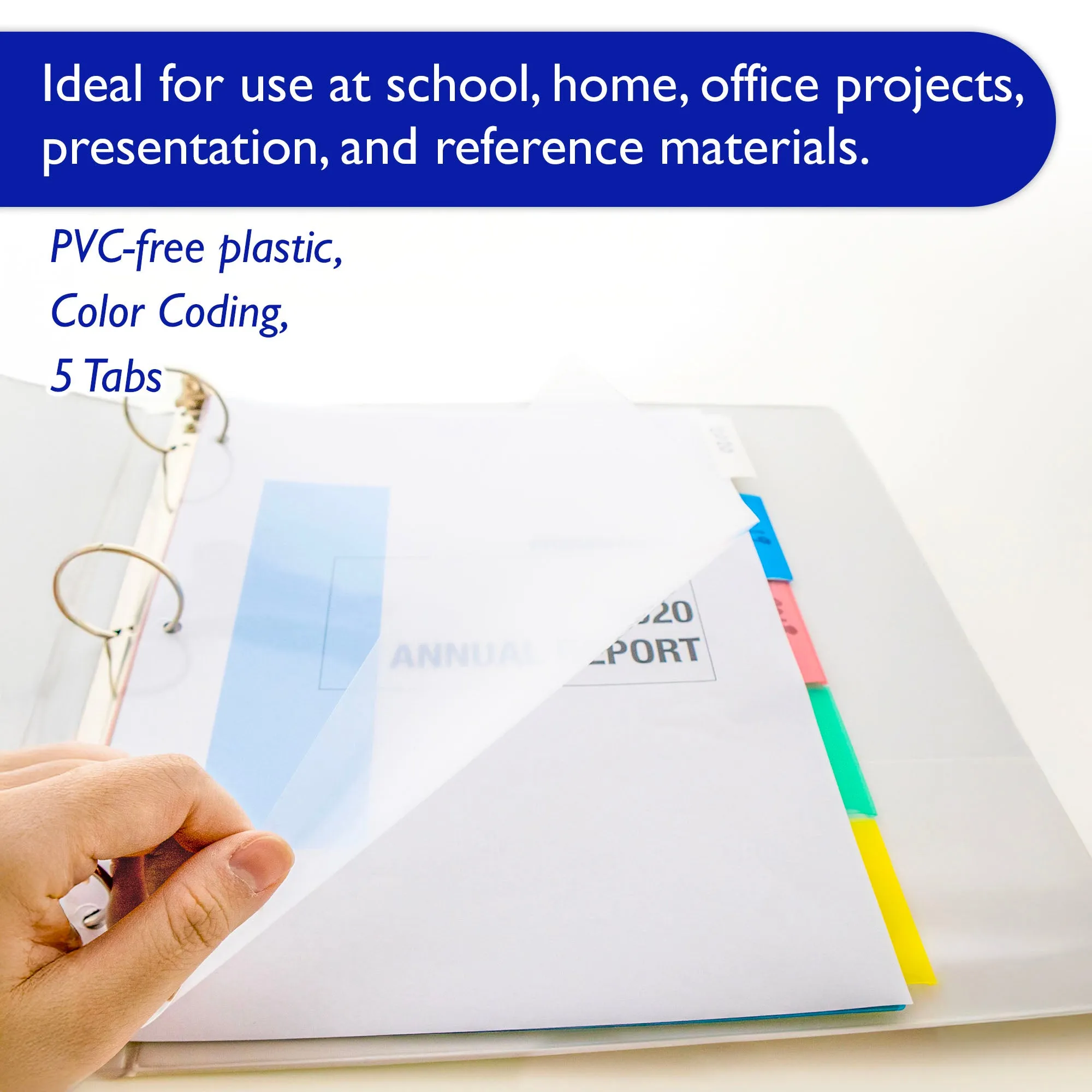 Dividers w/ 5-Insertable Color Tabs