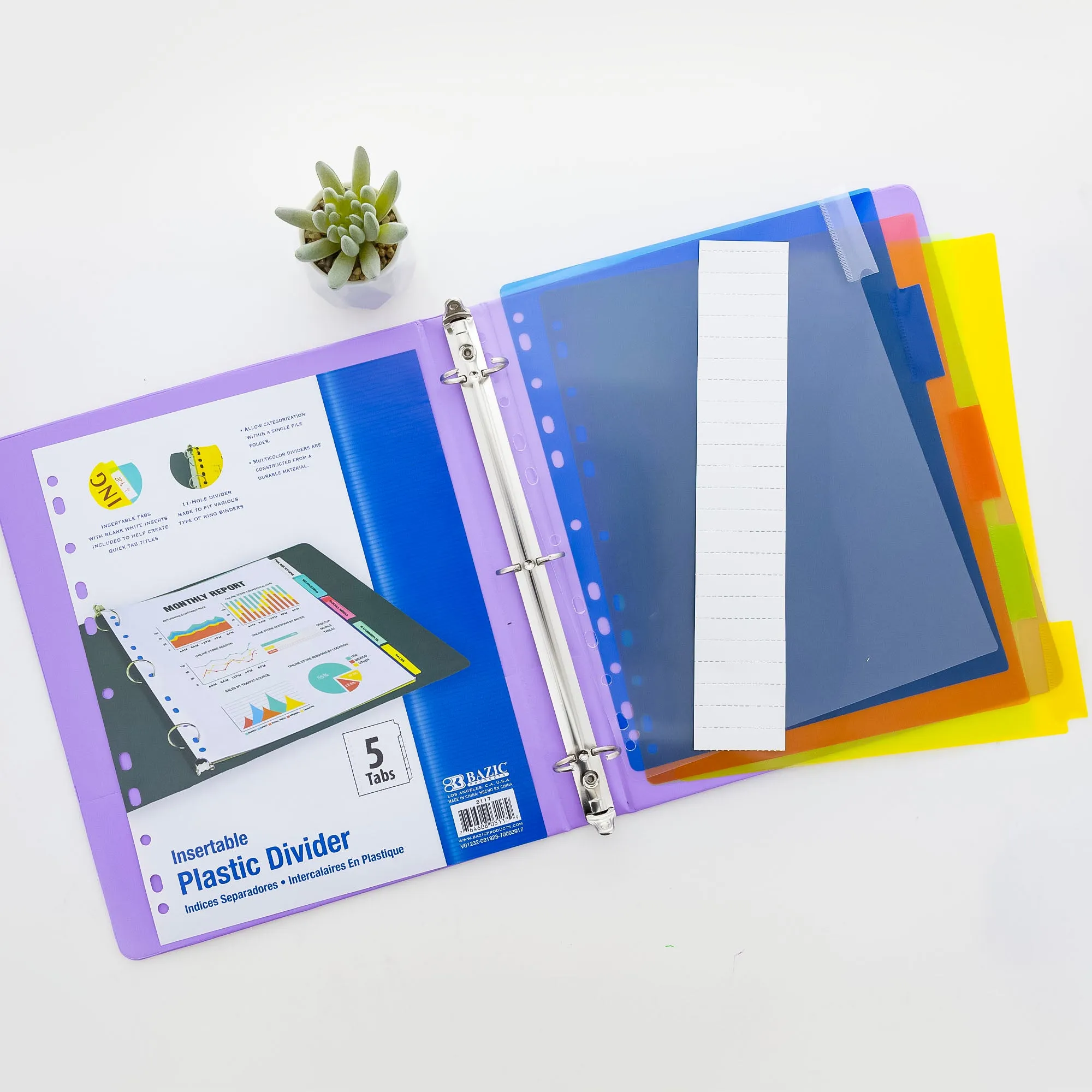 Dividers w/ 5-Insertable Color Tabs
