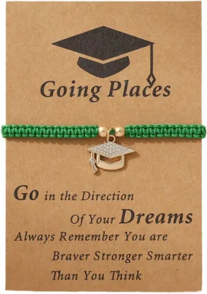 Doctoral Hat Pendant Braided Bracelet Design Graduation Season Blessing Card Interval Watch