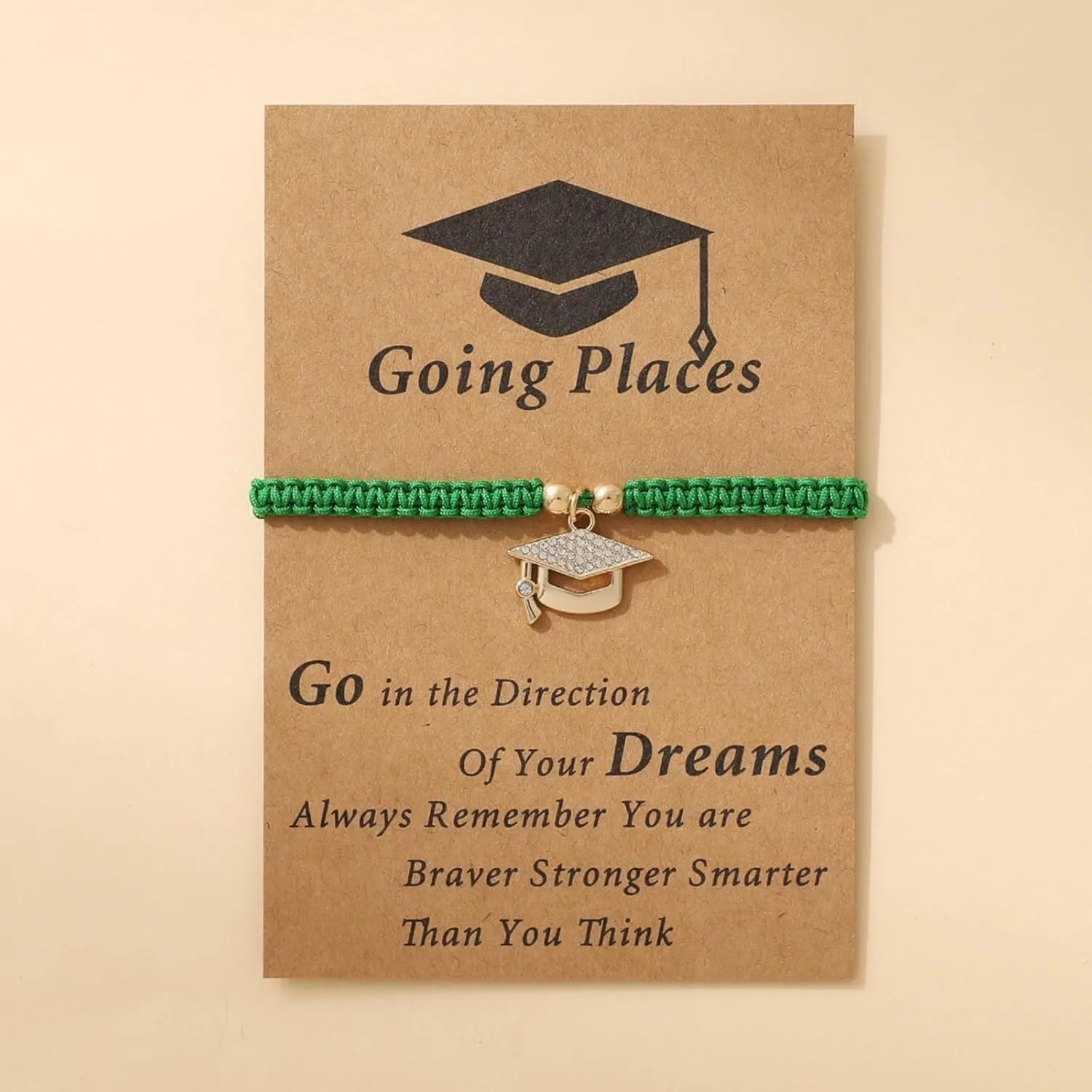 Doctoral Hat Pendant Braided Bracelet Design Graduation Season Blessing Card Interval Watch