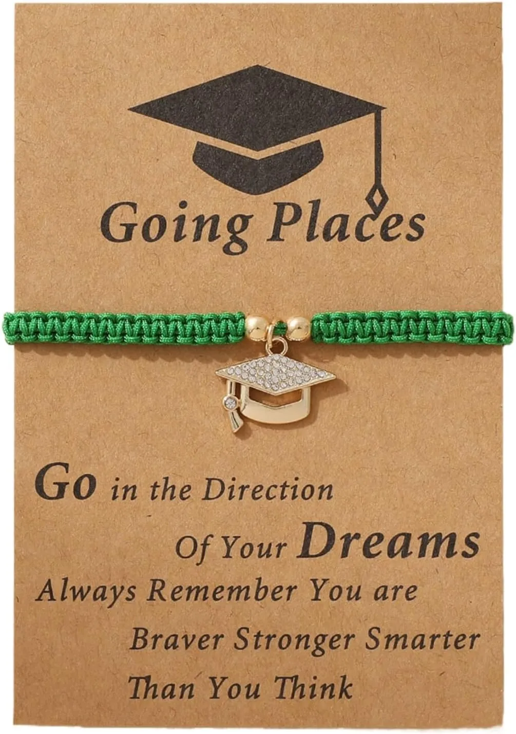 Doctoral Hat Pendant Braided Bracelet Design Graduation Season Blessing Card Interval Watch