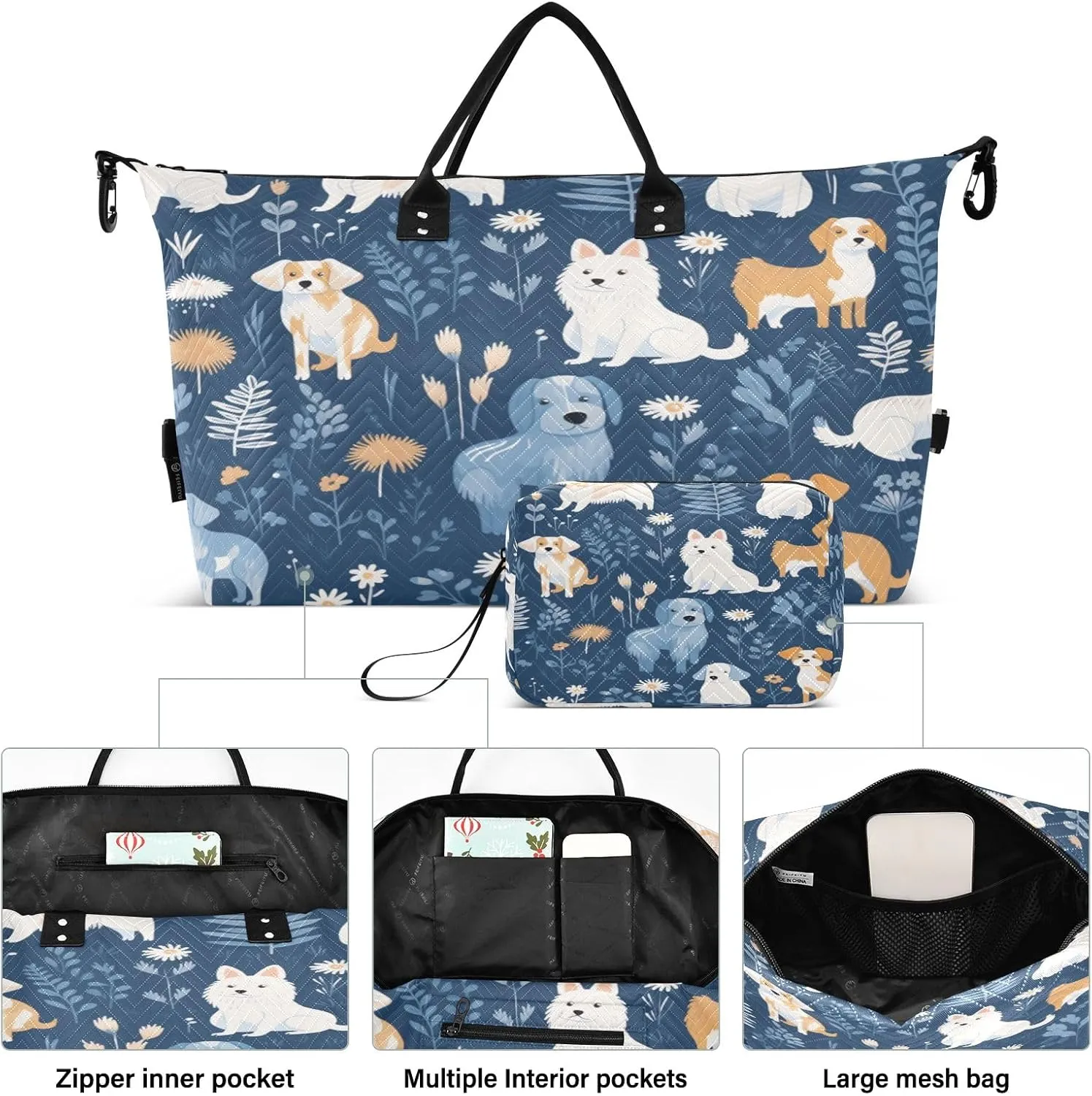 Dog Froest Travel Duffle Bag Gym Yoga Carry on Bags for Men Women Weekender Bag
