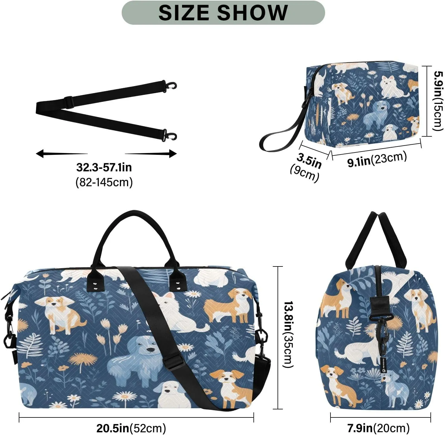 Dog Froest Travel Duffle Bag Gym Yoga Carry on Bags for Men Women Weekender Bag
