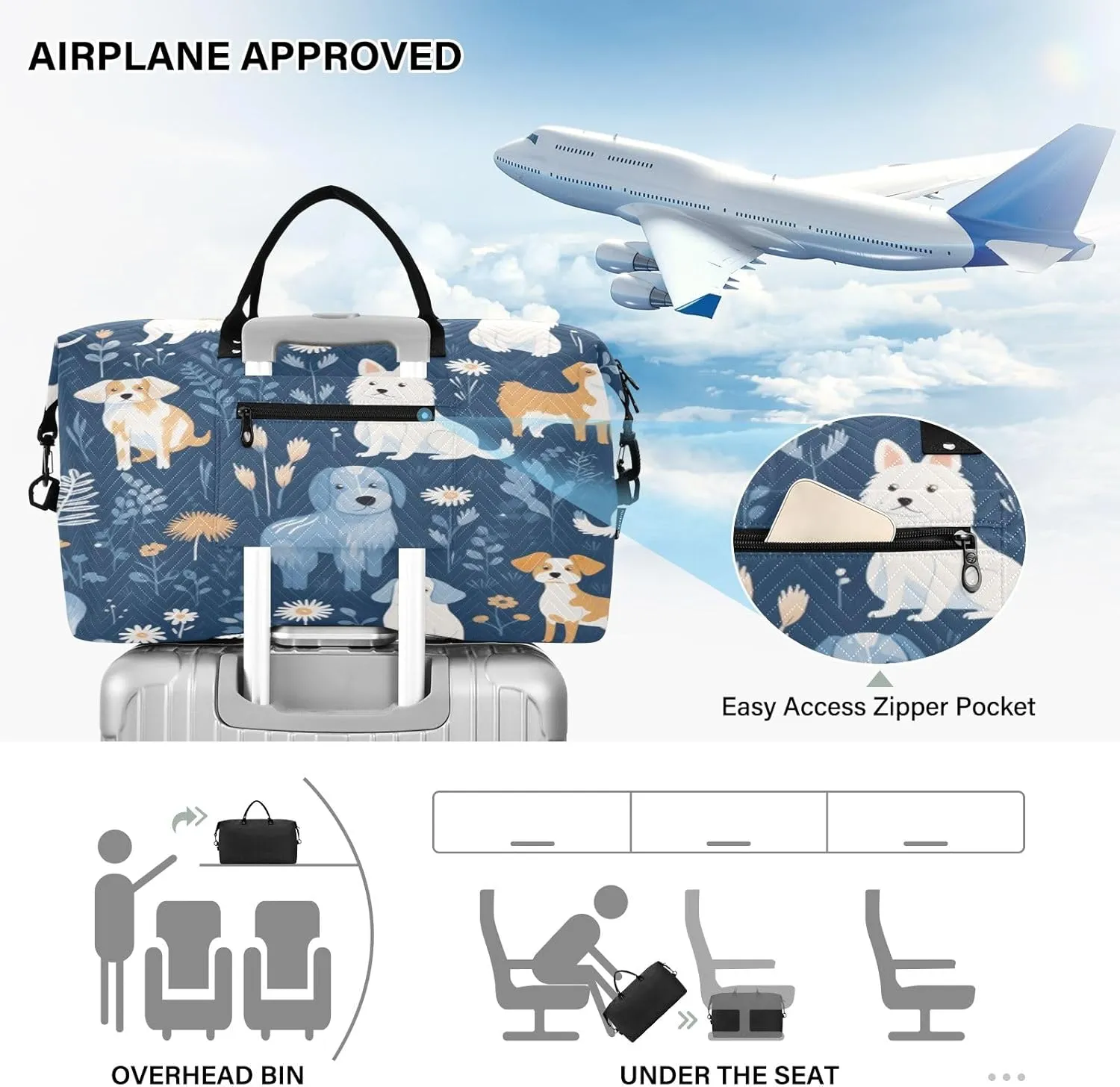 Dog Froest Travel Duffle Bag Gym Yoga Carry on Bags for Men Women Weekender Bag