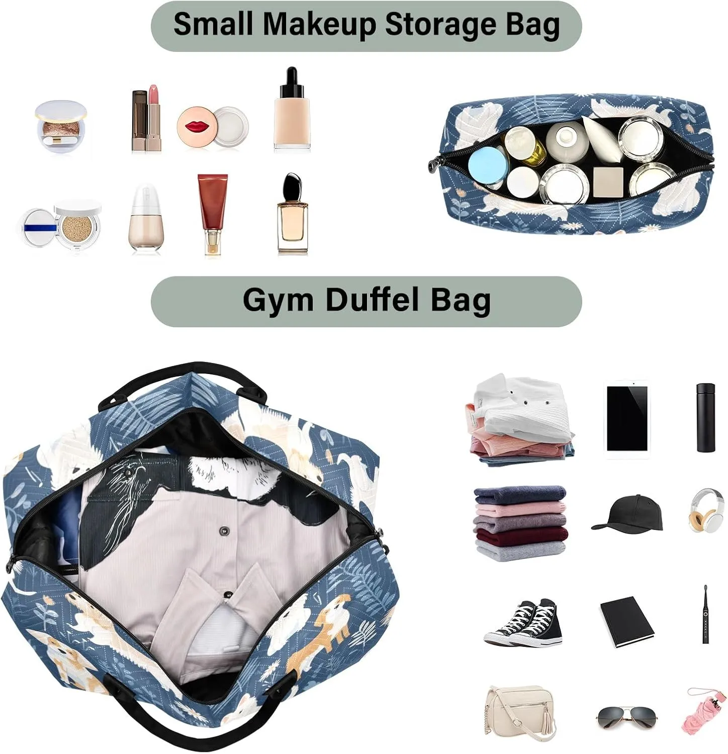 Dog Froest Travel Duffle Bag Gym Yoga Carry on Bags for Men Women Weekender Bag
