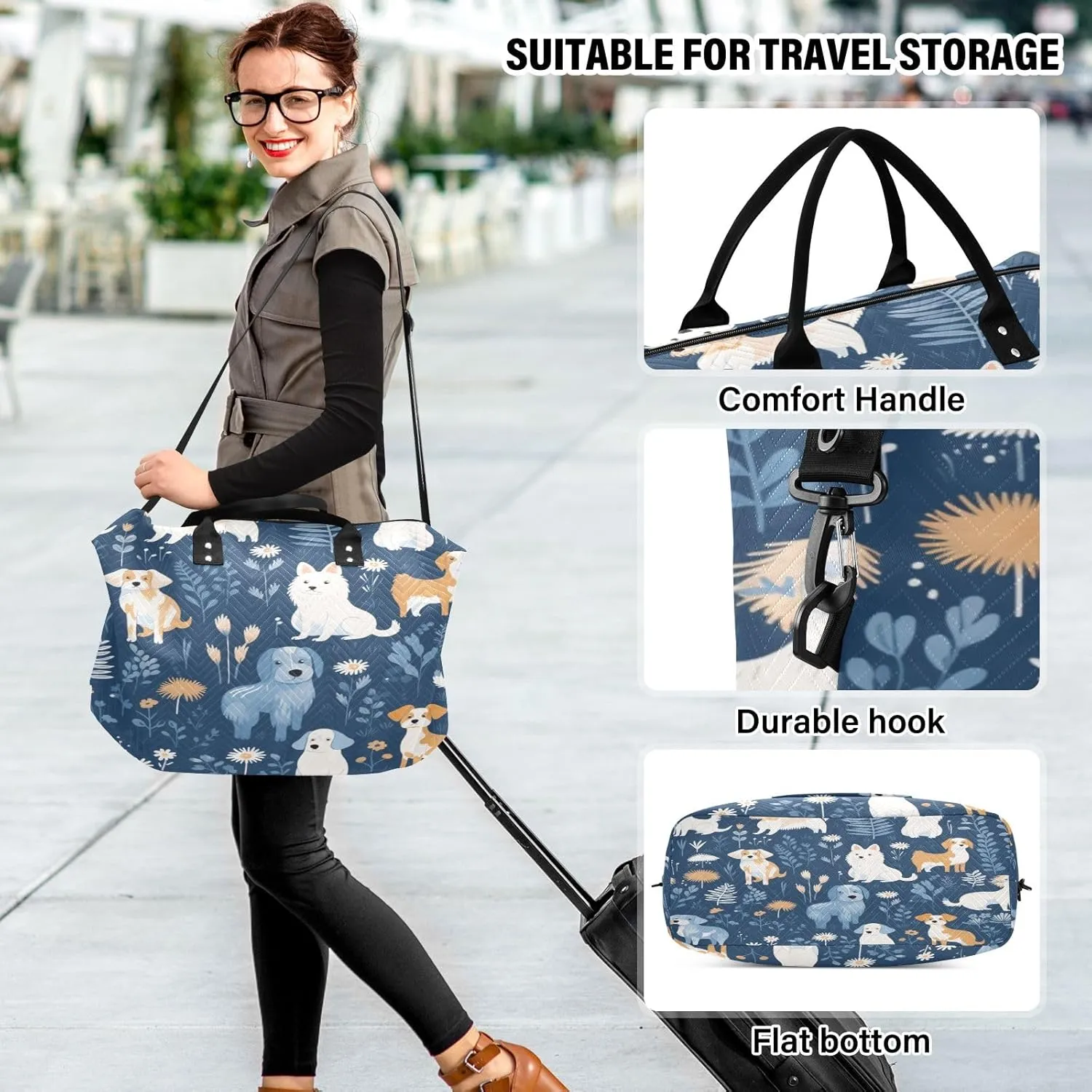 Dog Froest Travel Duffle Bag Gym Yoga Carry on Bags for Men Women Weekender Bag