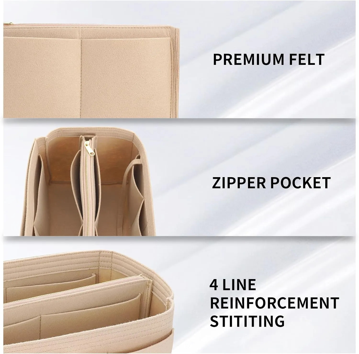 DOIAPUOS Purse Organizer Inserts for Louis Vuitton Speedy 30 Handbags (Beige,Medium)