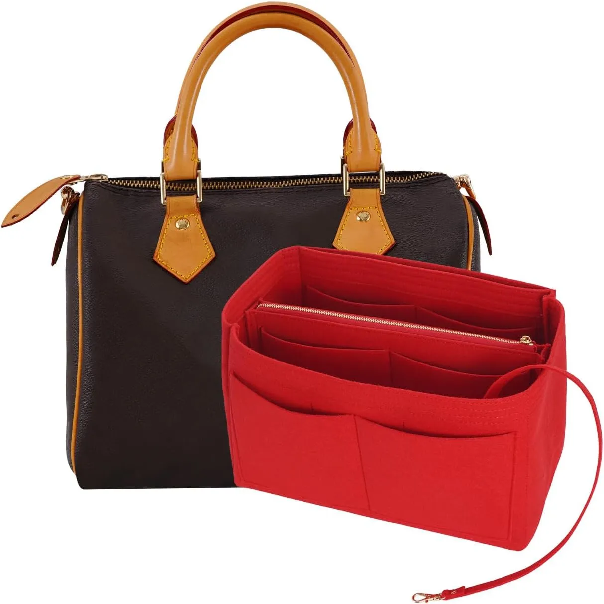 DOIAPUOS Purse Organizer Inserts for Louis Vuitton Speedy 35 Handbags (Red,Large)