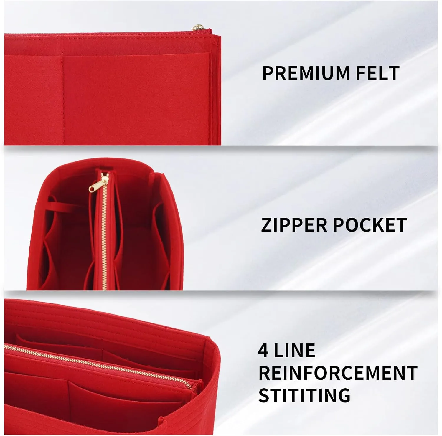 DOIAPUOS Purse Organizer Inserts for Louis Vuitton Speedy 35 Handbags (Red,Large)