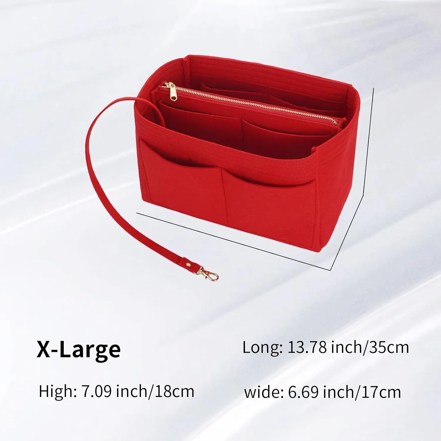 DOIAPUOS Purse Organizer Inserts for Louis Vuitton Speedy 35 Handbags (Red,Large)