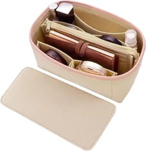 DOIAPUOS Purse Organizer Inserts for Speedy 35 Handbags Space Management Metal Zipper (Beige,Large)