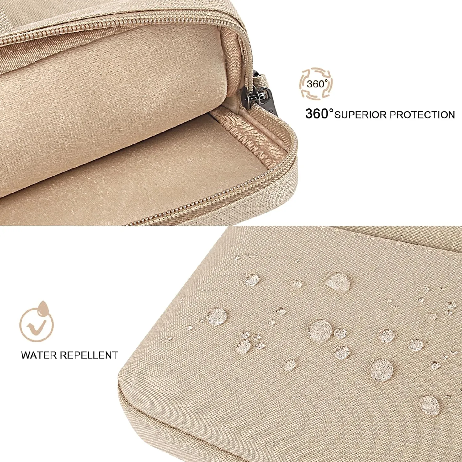 DOMISO 17 Inch Shockproof Laptop Carrying Case Business Briefcase Waterproof Messenger Shoulder Bag for 17"-17.3" Notebook/Chromebook/Dell/Lenovo/Acer/HP/MSI/ASUS, Beige