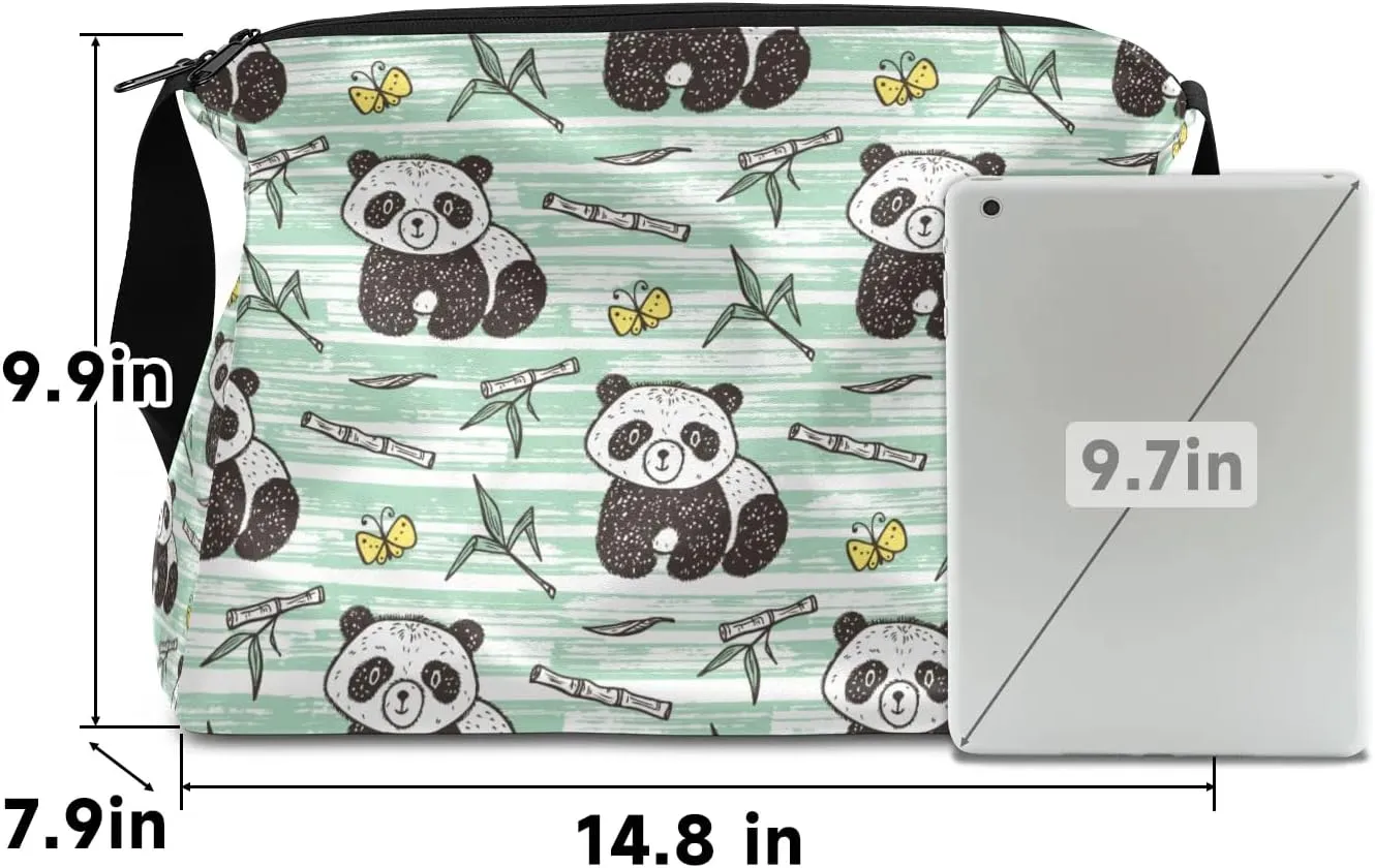 Doodle Panda Bamboo Small Gym Bag for Men Women Workout Sport Duffle Bag Waterproof Weekender Overnight Bag Lightweight Carry on Tote Bag Crossbody Shoulder Travel Bag for Swim Yoge Dance