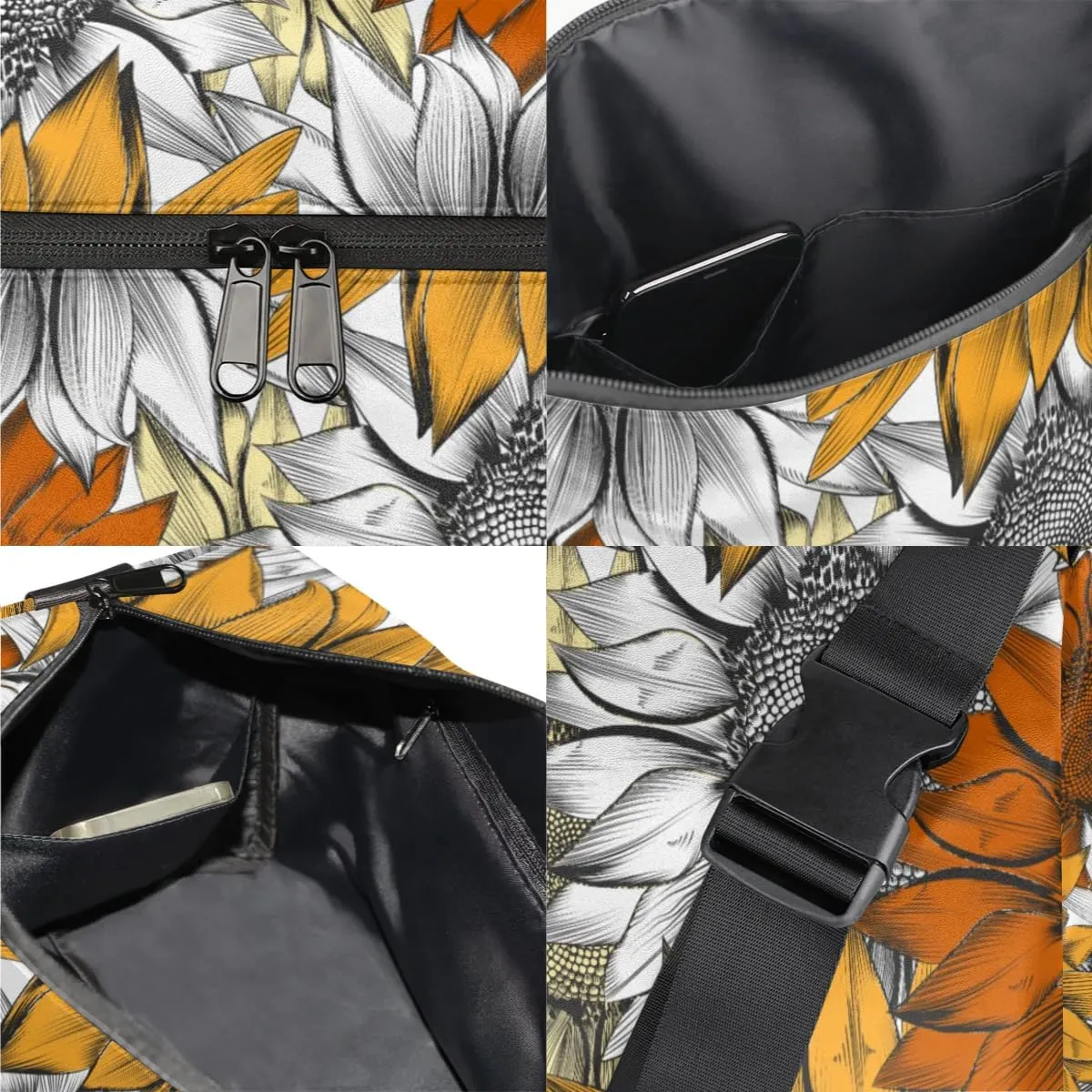 Doodle Sunflowers Small Gym Bag for Men Women Workout Sport Duffle Bag Waterproof Weekender Overnight Bag Lightweight Carry on Tote Bag Crossbody Shoulder Travel Bag for Swim Yoge Dance