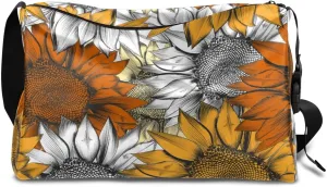 Doodle Sunflowers Small Gym Bag for Men Women Workout Sport Duffle Bag Waterproof Weekender Overnight Bag Lightweight Carry on Tote Bag Crossbody Shoulder Travel Bag for Swim Yoge Dance