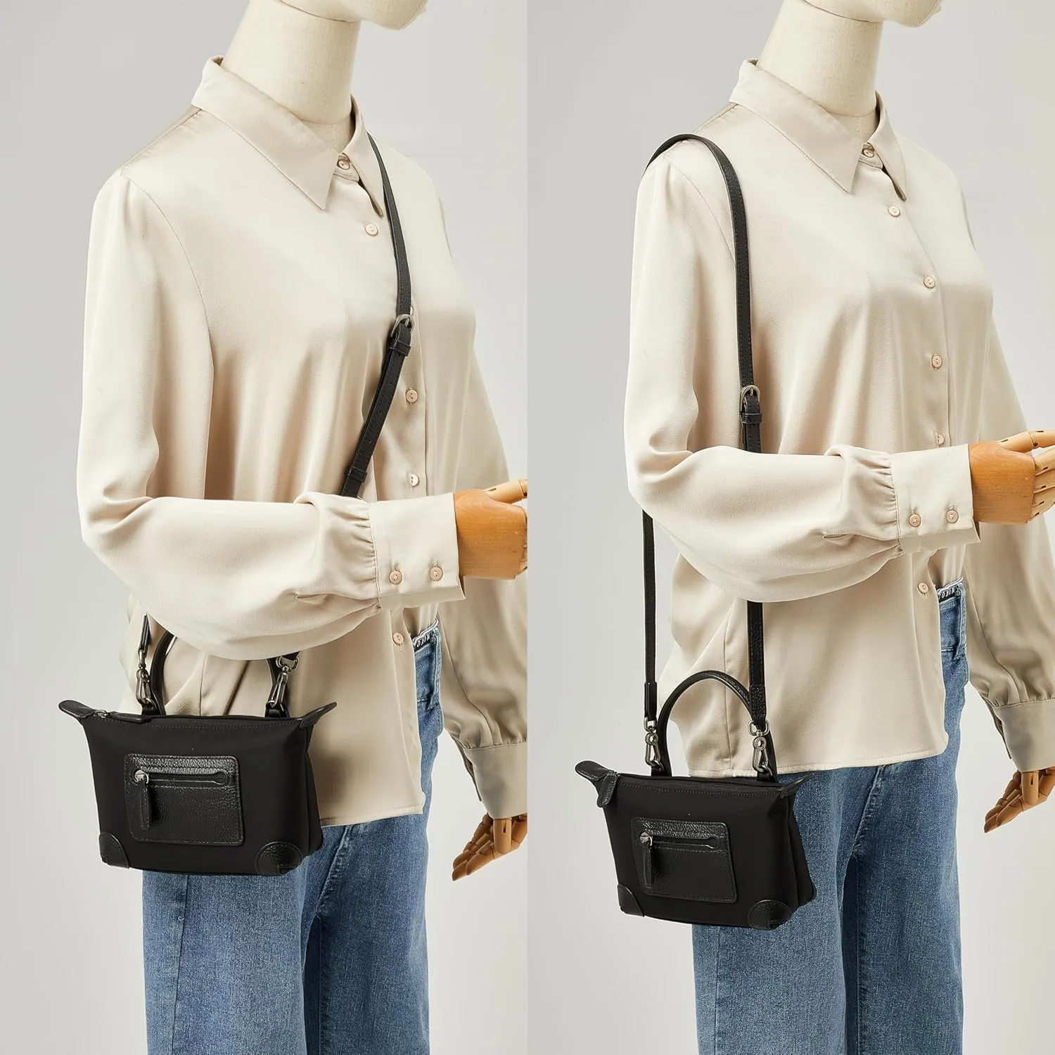 DORIS&JACKY Mini Top Handle Tote Purse For Women Designer Small Lightweight Crossbody Handbag With Adjustable Strap