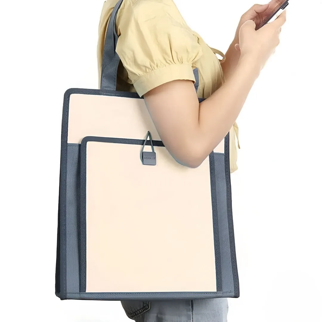 DOUBLE LAYER MULTI-PURPOSE ZIPPER HANDBAG (VERTICAL)
