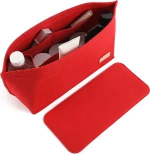 Doxo Purse Organizer Insert Handbag & Tote Felt Bag Fits L Neverfull GM & Base Shaper 2pc Set (X-Large, Red-Combination)