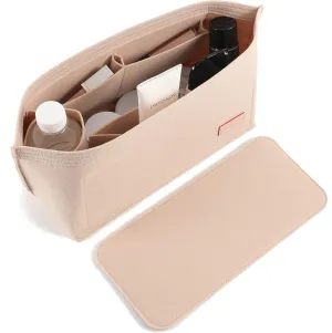 Doxo Purse Organizer Insert Handbag Tote Felt Bag Fit L Neverfull GM & Base Shaper 2pc Set(X-Large,Beige-Combination)