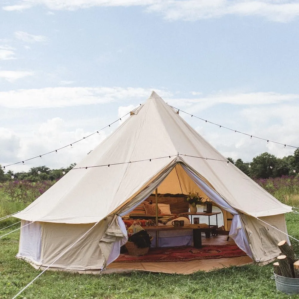 Dream House Outdoor Waterproof Cotton Canvas Family Camping Bell Tent