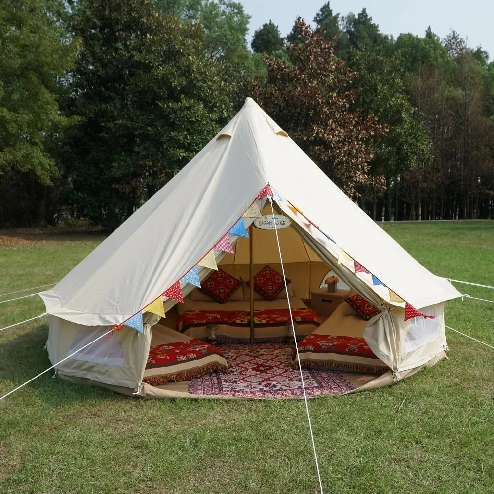 Dream House Outdoor Waterproof Cotton Canvas Family Camping Bell Tent