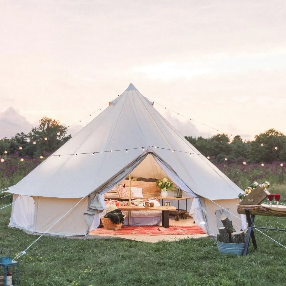 Dream House Outdoor Waterproof Cotton Canvas Family Camping Bell Tent