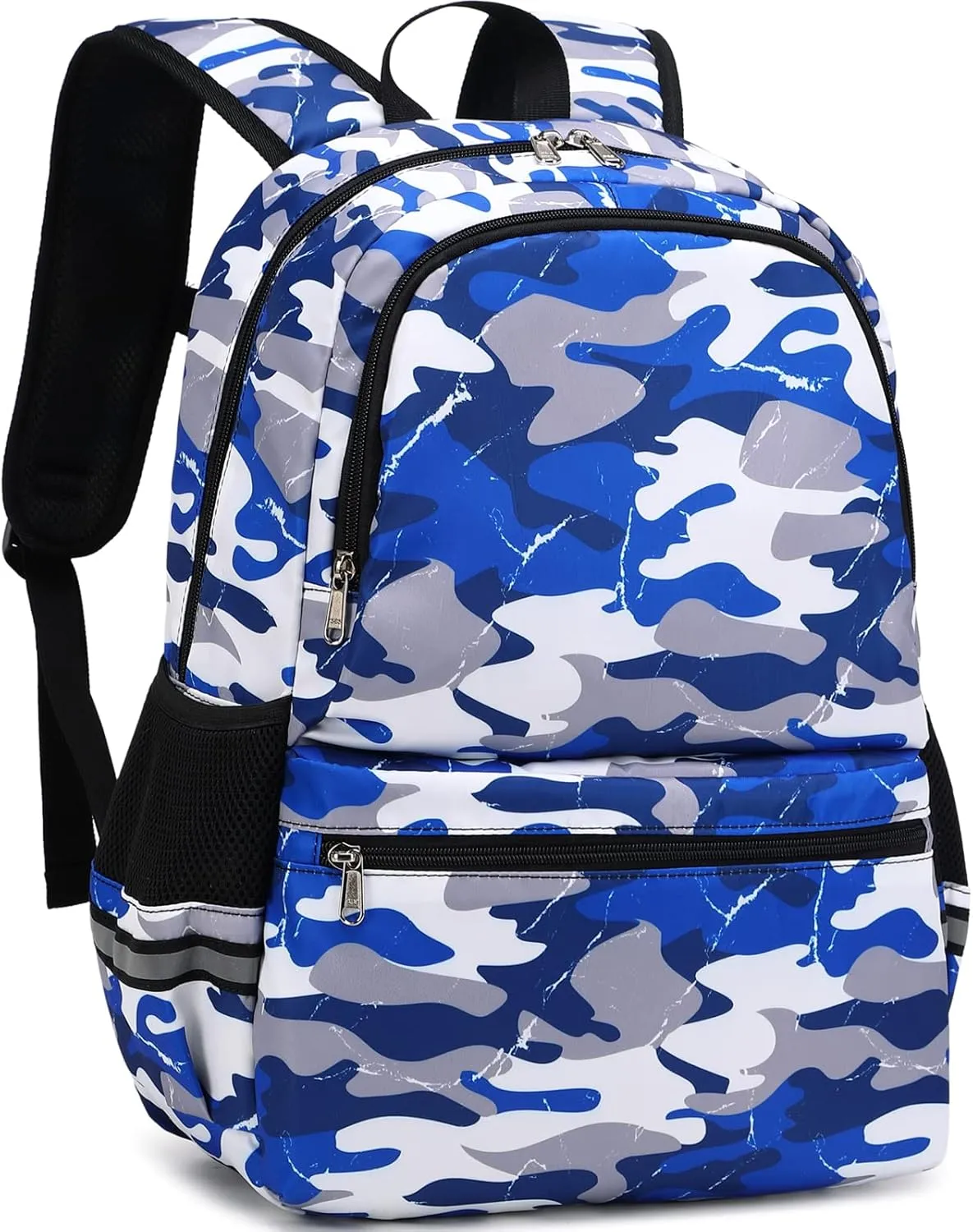 DSIUE Backpacks for Boys School Bags for Kids Elementary Bookbag and Lunch Box Set Camo Blue