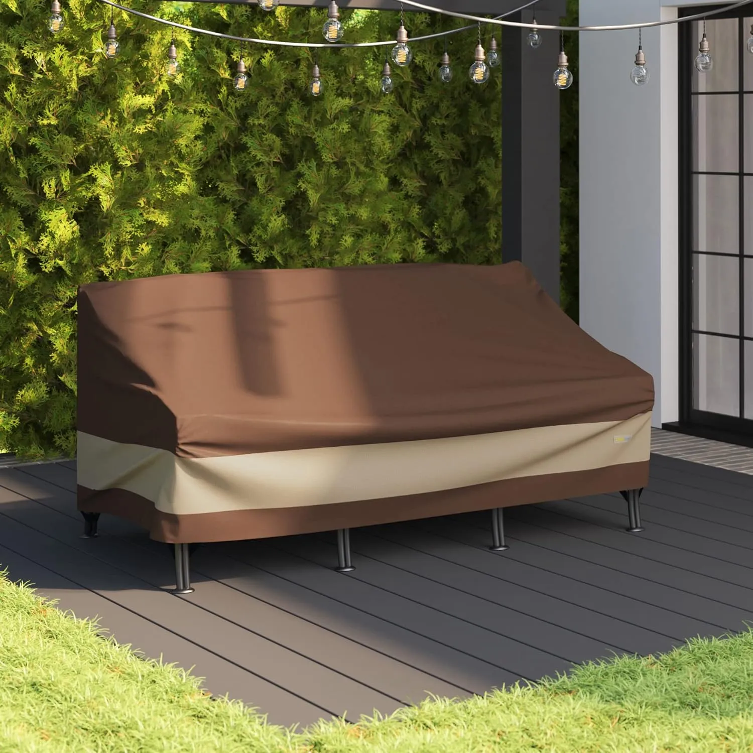 Duck Covers Ultimate Waterproof Patio Sofa Cover, Outdoor Couch Cover with All Weather Protection, Patio Furniture Covers with Attachment Strap, 77"W x 35"D x 35"H, Outdoor Sofa Cover