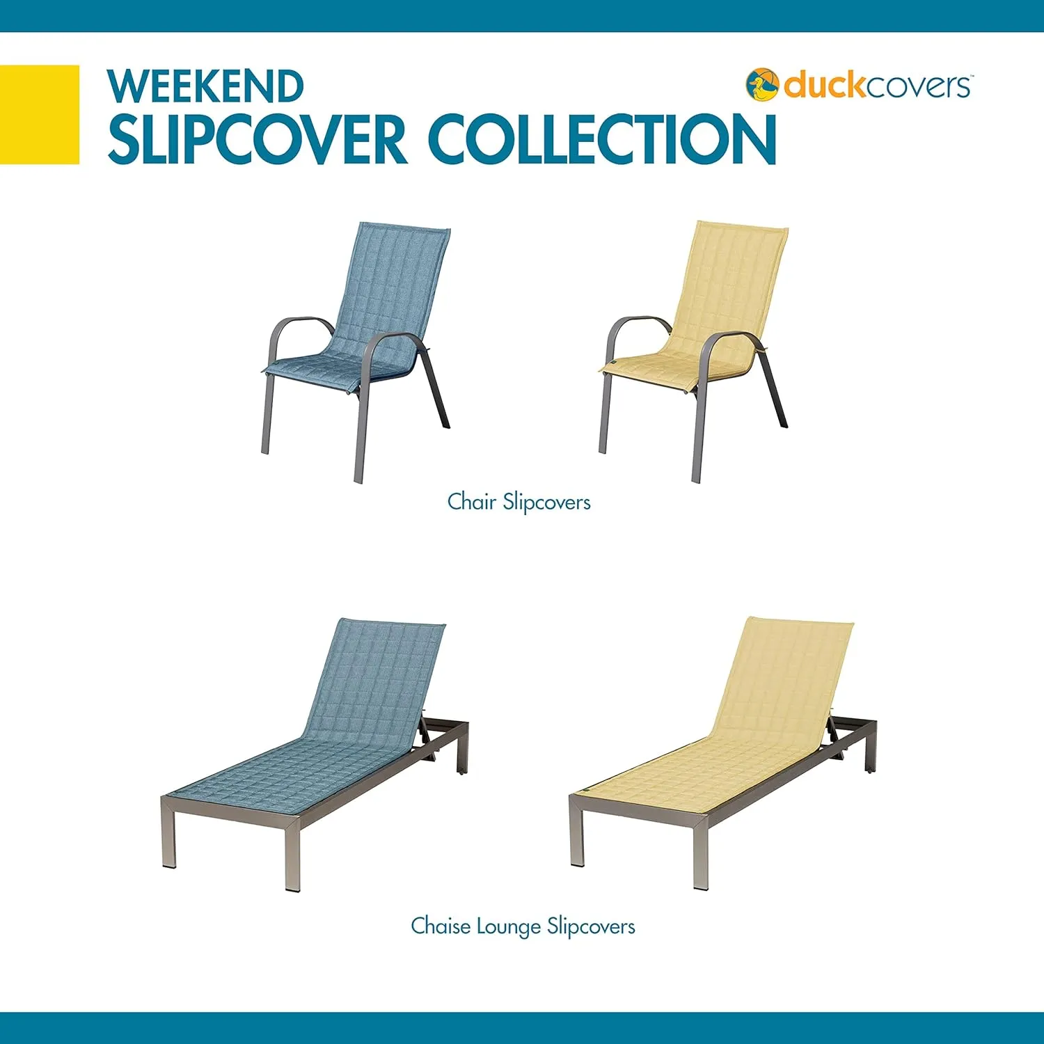 Duck Covers Weekend Water-Resistant Patio Chair Slipcover, 45 x 20 Inch, Blue Shadow, Outdoor Chair Covers