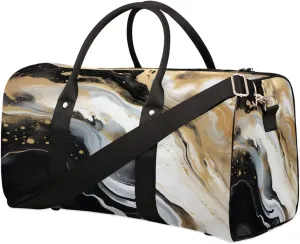 Duffel Bags Color Mix Marble Texture Large Tote Bag Liquid Skin Overnight Travel Bags for Women Men Lightweight Duffel Bag Adjustable Strap Carry On Bag Waterproof Gym Travel Bag