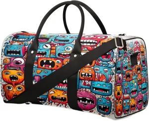 Duffel Bags Cute Monster Large Tote Bag Monster Overnight Travel Bags for Women Men Lightweight Duffel Bag Adjustable Strap Carry On Bag Waterproof Gym Travel Bag