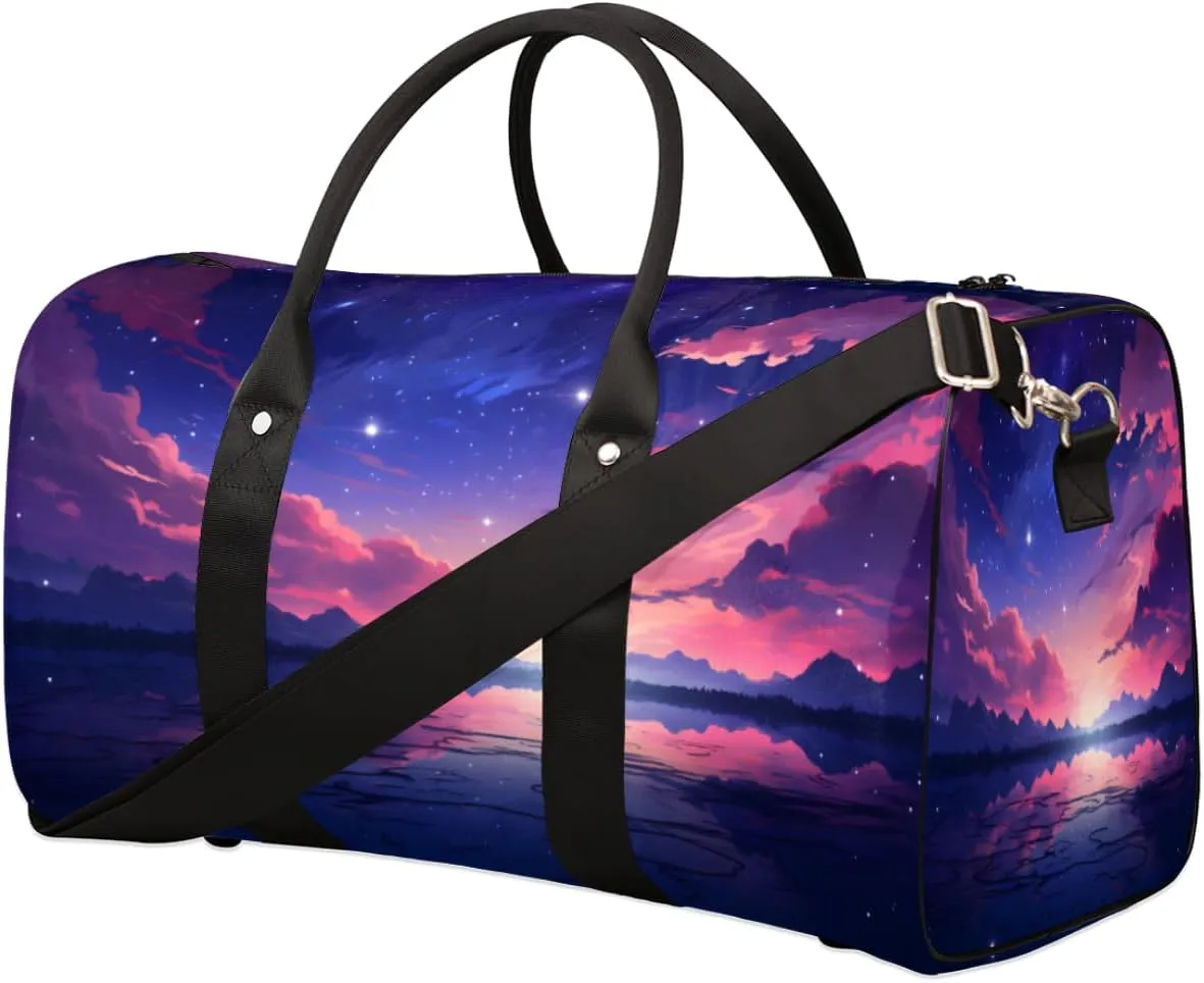 Duffel Bags Galaxy Sky Large Tote Bag Nebula Overnight Travel Bags for Women Men Lightweight Duffel Bag Adjustable Strap Carry On Bag Waterproof Gym Travel Bag