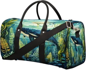 Duffel Bags Ocean Animal Large Tote Bag Seaweed Overnight Travel Bags for Women Men Lightweight Duffel Bag Adjustable Strap Carry On Bag Waterproof Gym Travel Bag