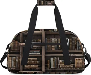 Duffle Bag Bookshelf Physics Vintage Gym Bag Travel Bag Luggage Bag Waterproof Lightweight Sports for Dance Gymnastics Cheers Soccer Wrestling Hospital, for Weekender Overnight